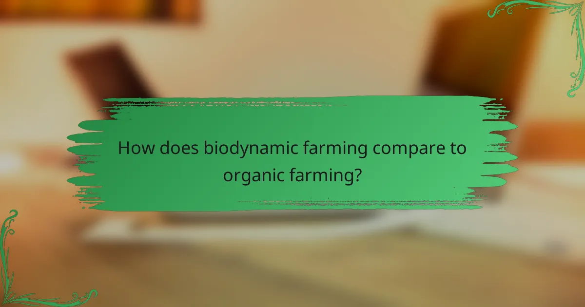 How does biodynamic farming compare to organic farming?