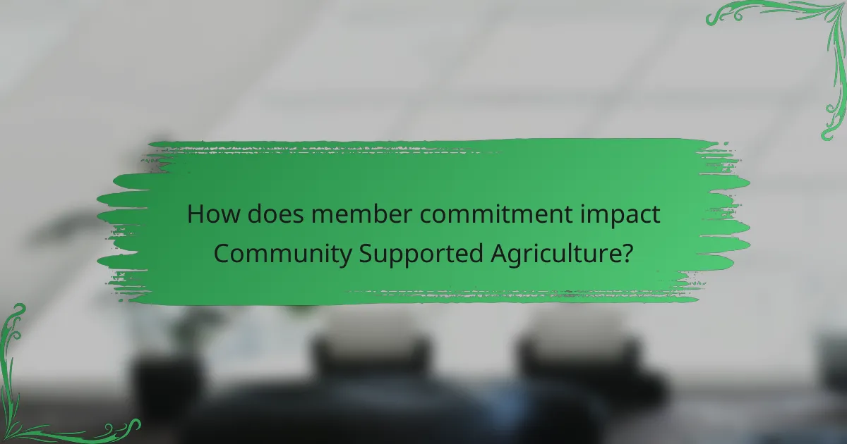 How does member commitment impact Community Supported Agriculture?